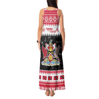 Trinidad And Tobago Christmas Tank Maxi Dress Funny Santa Riding Scarlet Ibis - Wonder Print Shop