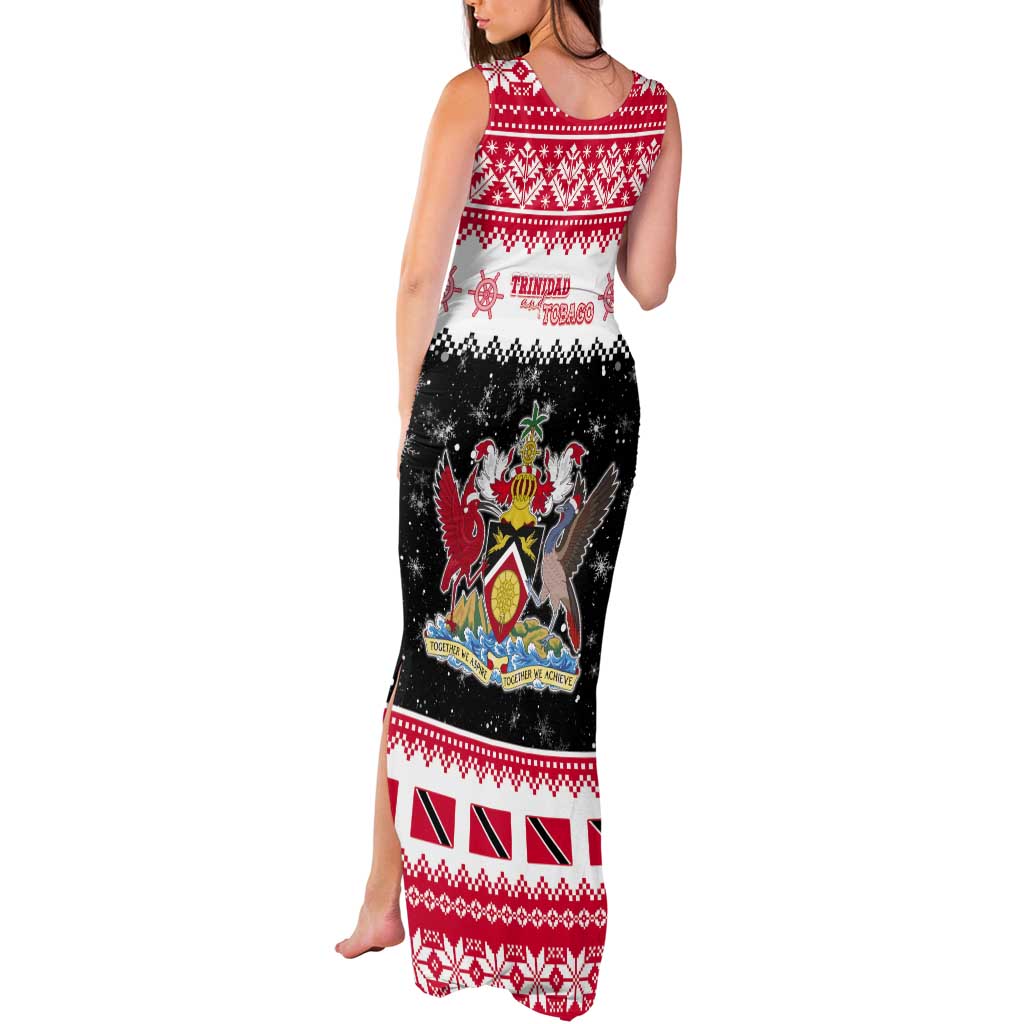 Trinidad And Tobago Christmas Tank Maxi Dress Funny Santa Riding Scarlet Ibis - Wonder Print Shop