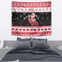 Trinidad And Tobago Christmas Tapestry Funny Santa Riding Scarlet Ibis - Wonder Print Shop