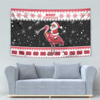 Trinidad And Tobago Christmas Tapestry Funny Santa Riding Scarlet Ibis - Wonder Print Shop