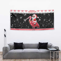 Trinidad And Tobago Christmas Tapestry Funny Santa Riding Scarlet Ibis - Wonder Print Shop