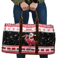 Trinidad And Tobago Christmas Travel Bag Funny Santa Riding Scarlet Ibis - Wonder Print Shop