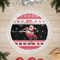 Trinidad And Tobago Christmas Tree Skirt Funny Santa Riding Scarlet Ibis - Wonder Print Shop