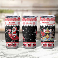 Trinidad And Tobago Christmas Tumbler Cup Funny Santa Riding Scarlet Ibis - Wonder Print Shop