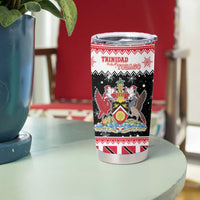 Trinidad And Tobago Christmas Tumbler Cup Funny Santa Riding Scarlet Ibis - Wonder Print Shop