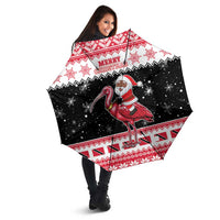 Trinidad And Tobago Christmas Umbrella Funny Santa Riding Scarlet Ibis - Wonder Print Shop