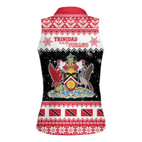 Trinidad And Tobago Christmas Women Sleeveless Polo Shirt Funny Santa Riding Scarlet Ibis - Wonder Print Shop