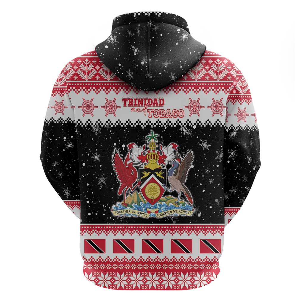 Trinidad And Tobago Christmas Zip Hoodie Funny Santa Riding Scarlet Ibis - Wonder Print Shop