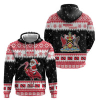 Trinidad And Tobago Christmas Zip Hoodie Funny Santa Riding Scarlet Ibis - Wonder Print Shop