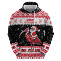 Trinidad And Tobago Christmas Zip Hoodie Funny Santa Riding Scarlet Ibis - Wonder Print Shop