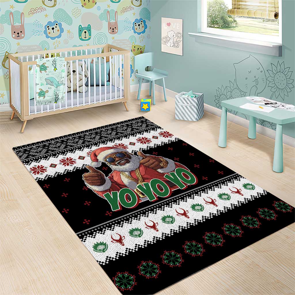 South Africa Christmas Area Rug Hip Hop Santa Claus LT05 - Wonder Print Shop