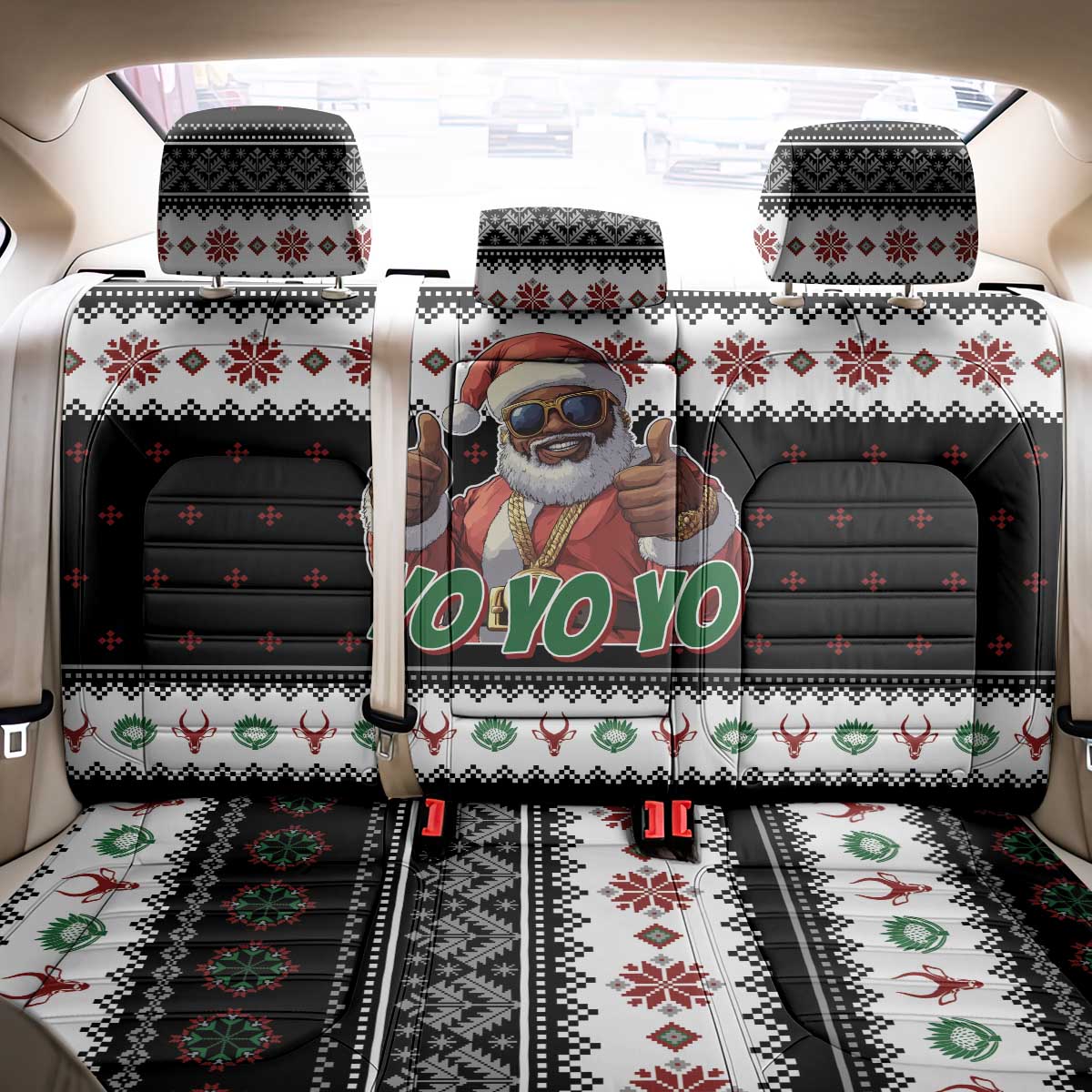 South Africa Christmas Back Car Seat Cover Hip Hop Santa Claus LT05 - Wonder Print Shop