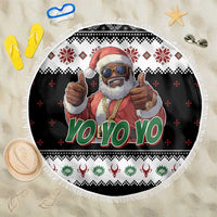 South Africa Christmas Beach Blanket Hip Hop Santa Claus LT05 - Wonder Print Shop