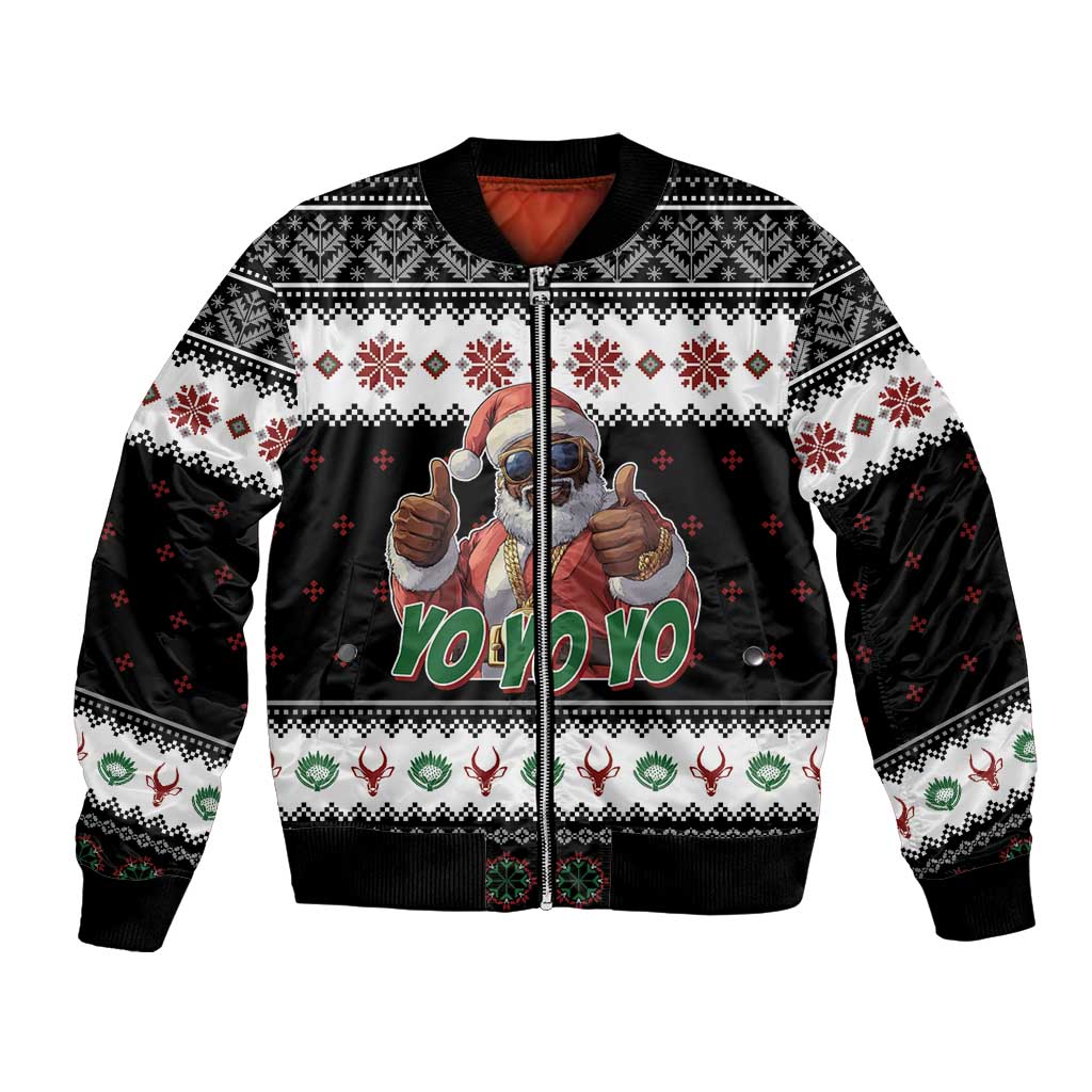 South Africa Christmas Bomber Jacket Hip Hop Santa Claus LT05 - Wonder Print Shop
