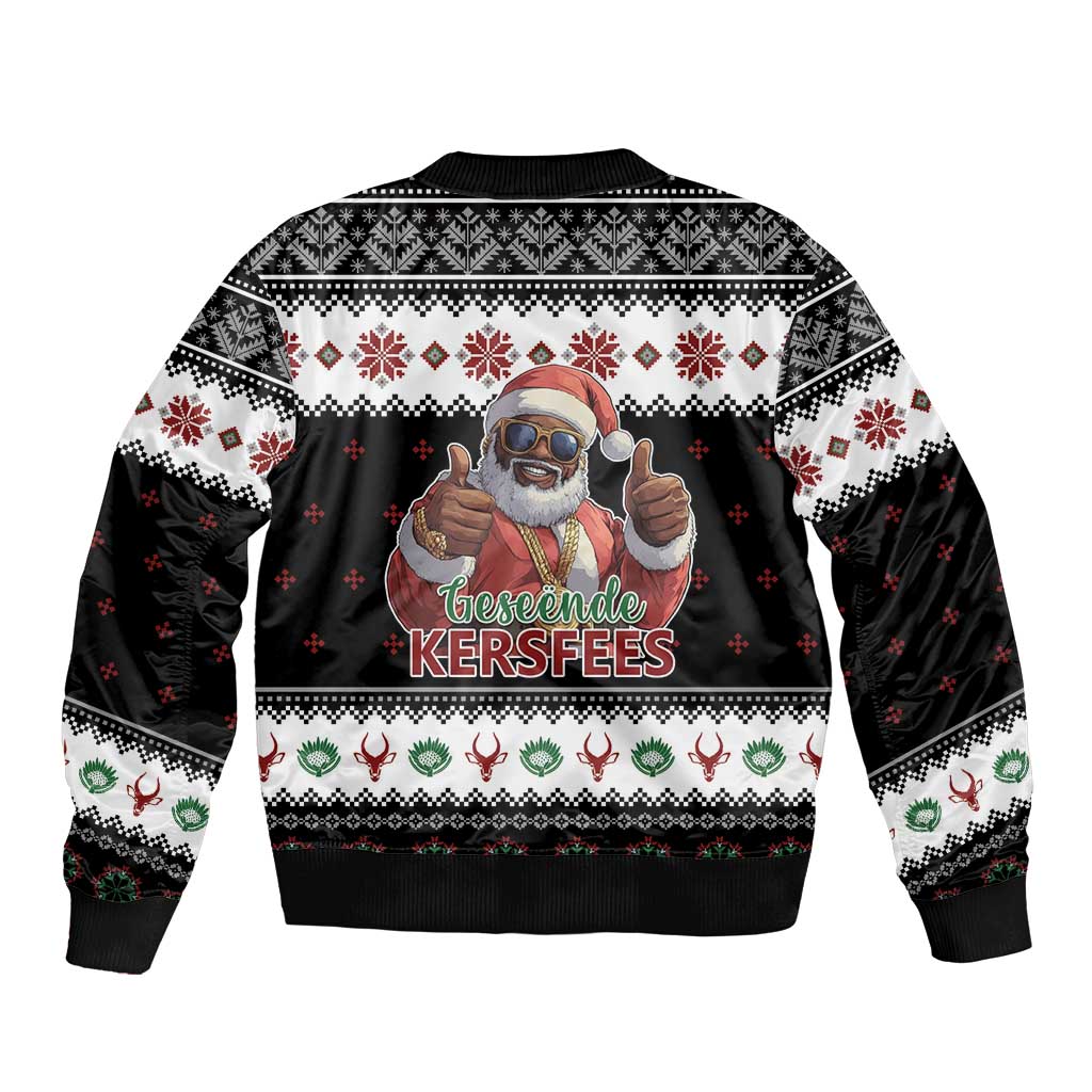 South Africa Christmas Bomber Jacket Hip Hop Santa Claus LT05 - Wonder Print Shop