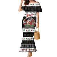 South Africa Christmas Family Matching Mermaid Dress and Hawaiian Shirt Hip Hop Santa Claus LT05 - Wonder Print Shop