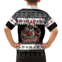 South Africa Christmas Family Matching Off Shoulder Maxi Dress and Hawaiian Shirt Hip Hop Santa Claus LT05 - Wonder Print Shop