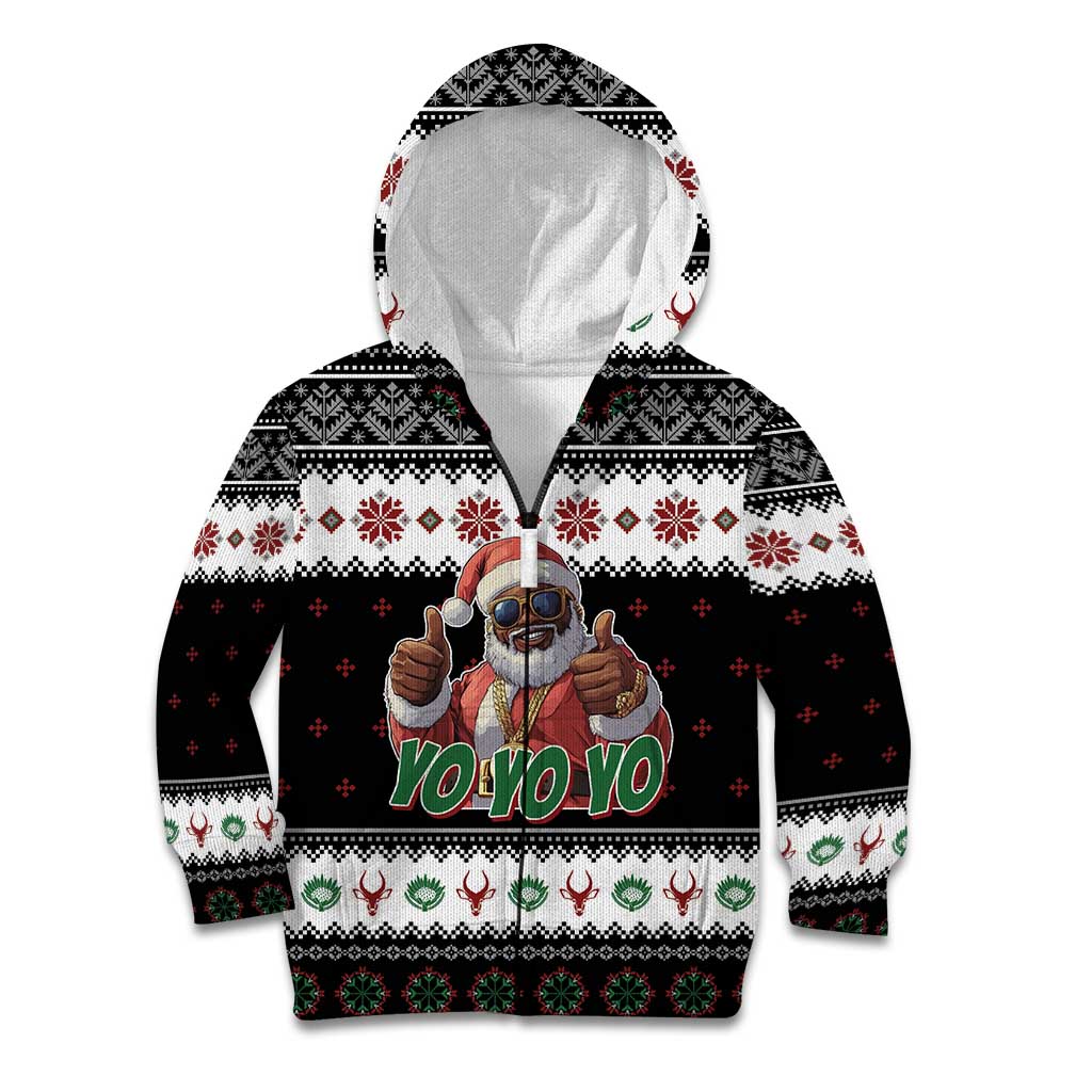 South Africa Christmas Kid Hoodie Hip Hop Santa Claus LT05 - Wonder Print Shop
