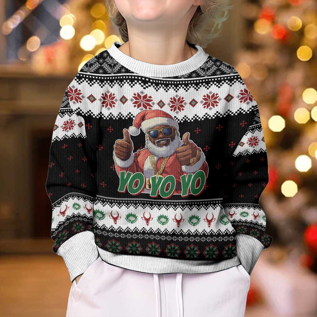 South Africa Christmas Kid Ugly Christmas Sweater Hip Hop Santa Claus LT05 - Wonder Print Shop