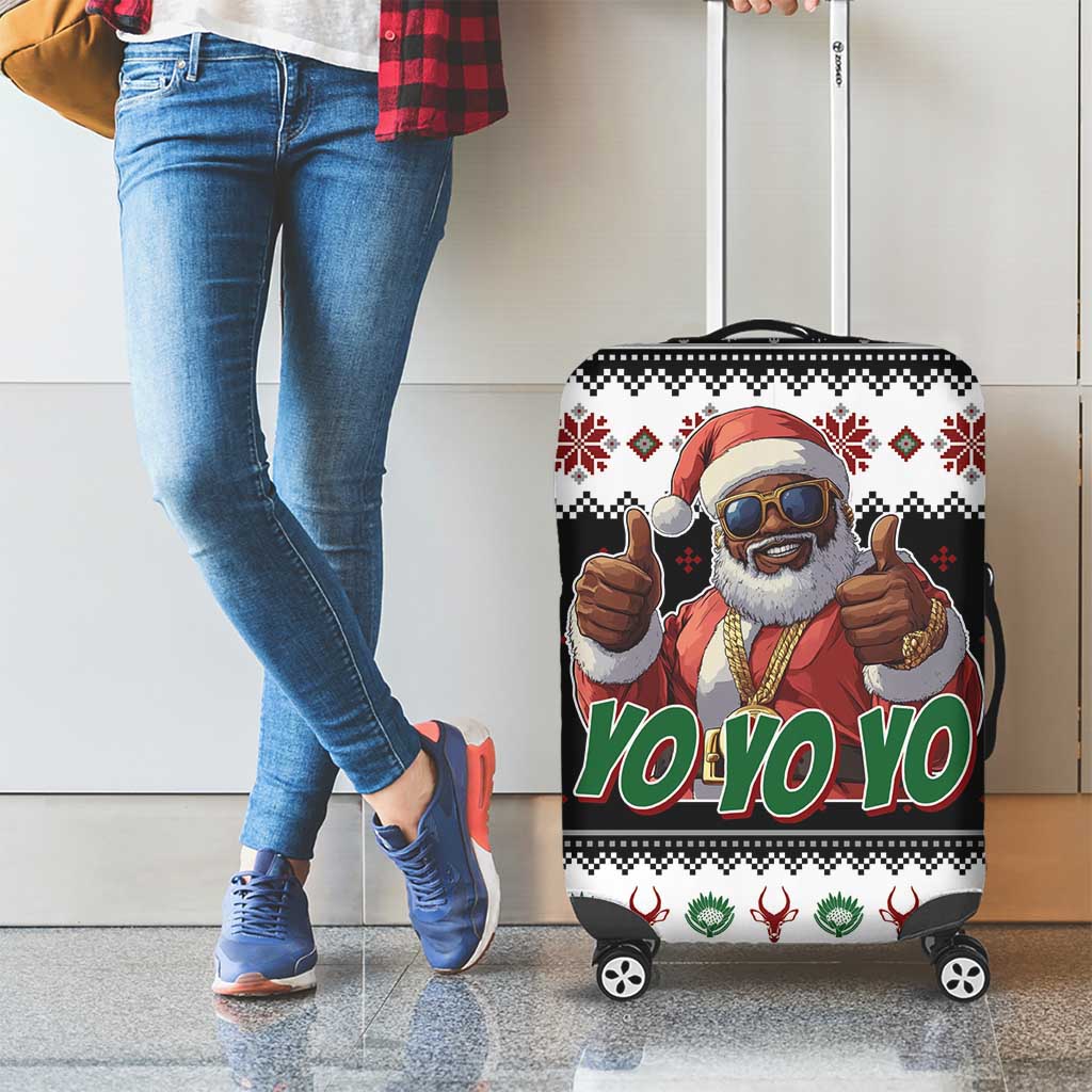 South Africa Christmas Luggage Cover Hip Hop Santa Claus LT05 - Wonder Print Shop