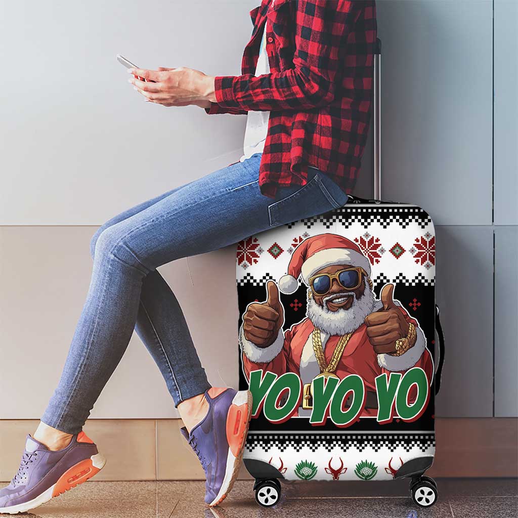 South Africa Christmas Luggage Cover Hip Hop Santa Claus LT05 - Wonder Print Shop