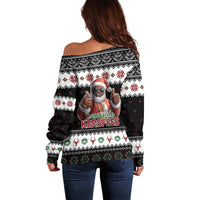 South Africa Christmas Off Shoulder Sweater Hip Hop Santa Claus LT05 - Wonder Print Shop