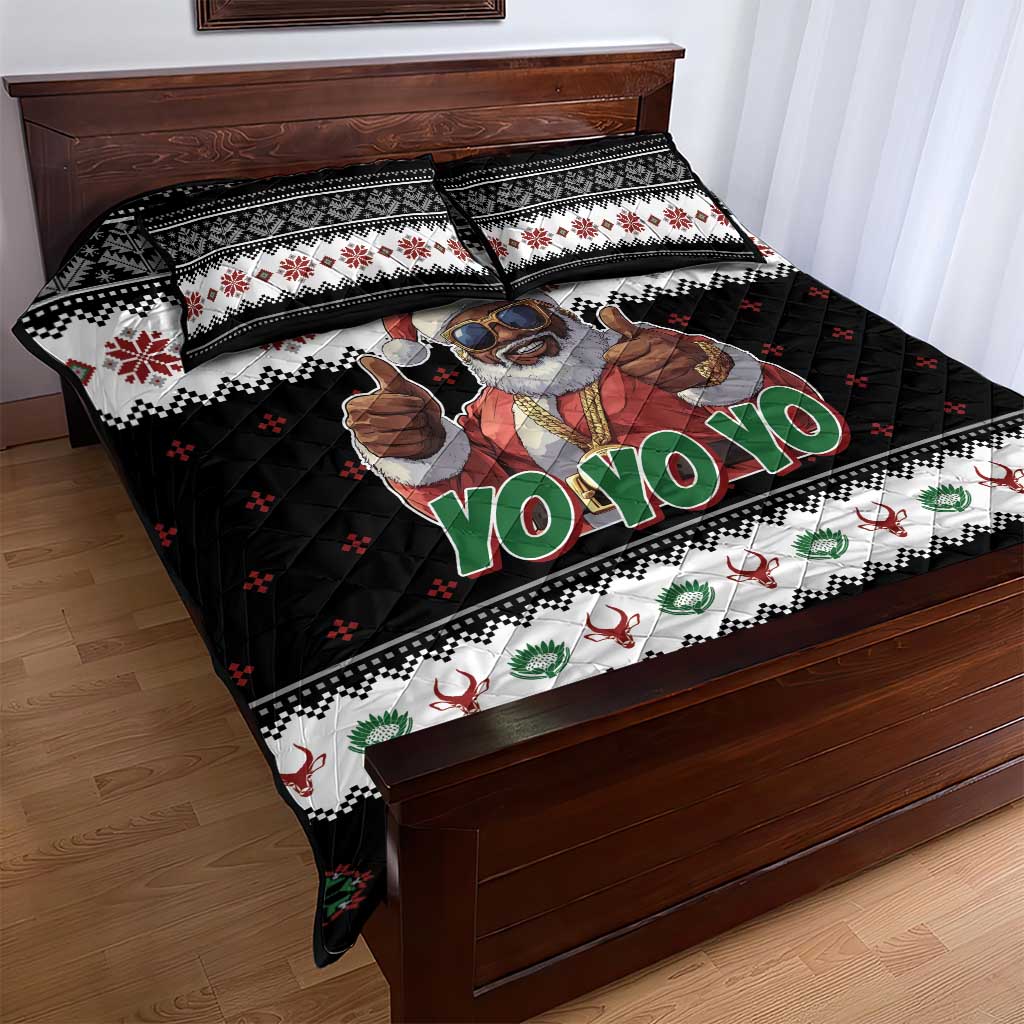 South Africa Christmas Quilt Bed Set Hip Hop Santa Claus LT05 - Wonder Print Shop