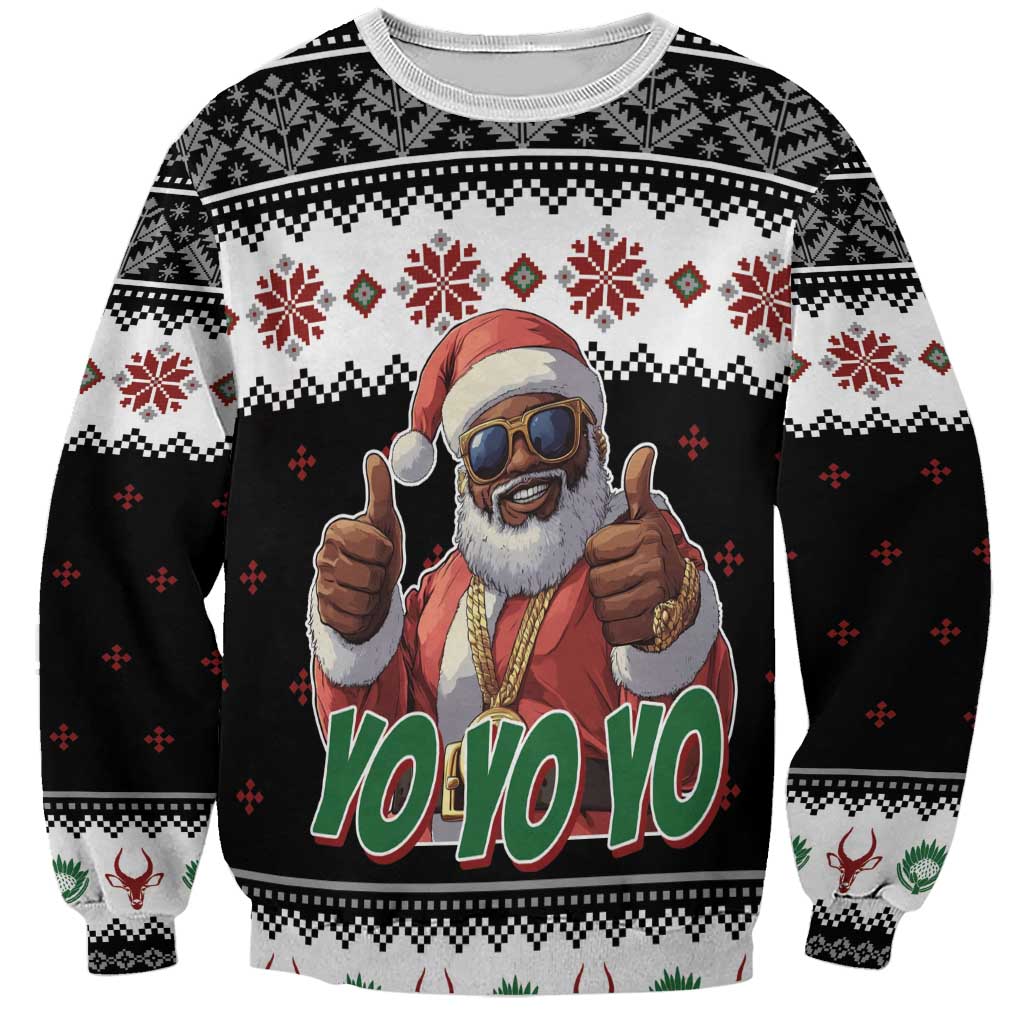 South Africa Christmas Sweatshirt Hip Hop Santa Claus LT05 - Wonder Print Shop