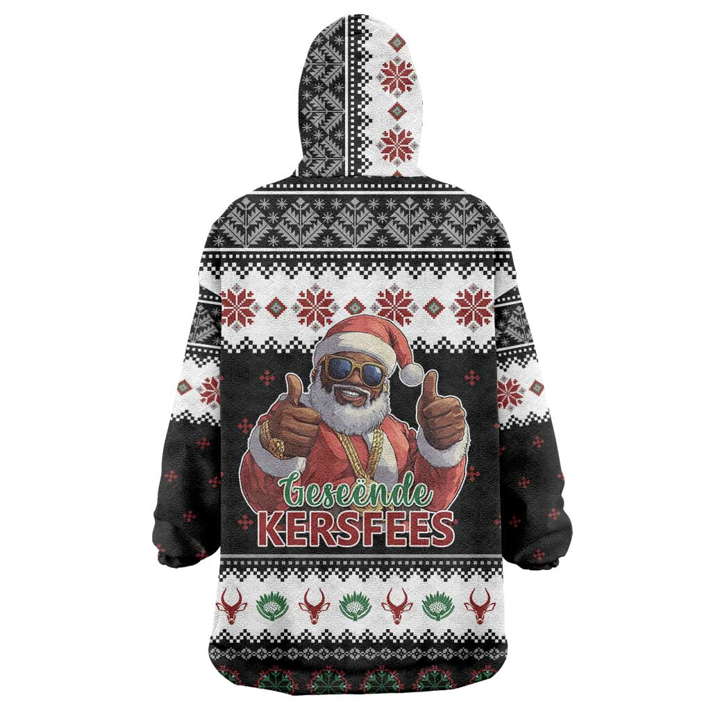 South Africa Christmas Wearable Blanket Hoodie Hip Hop Santa Claus LT05 - Wonder Print Shop