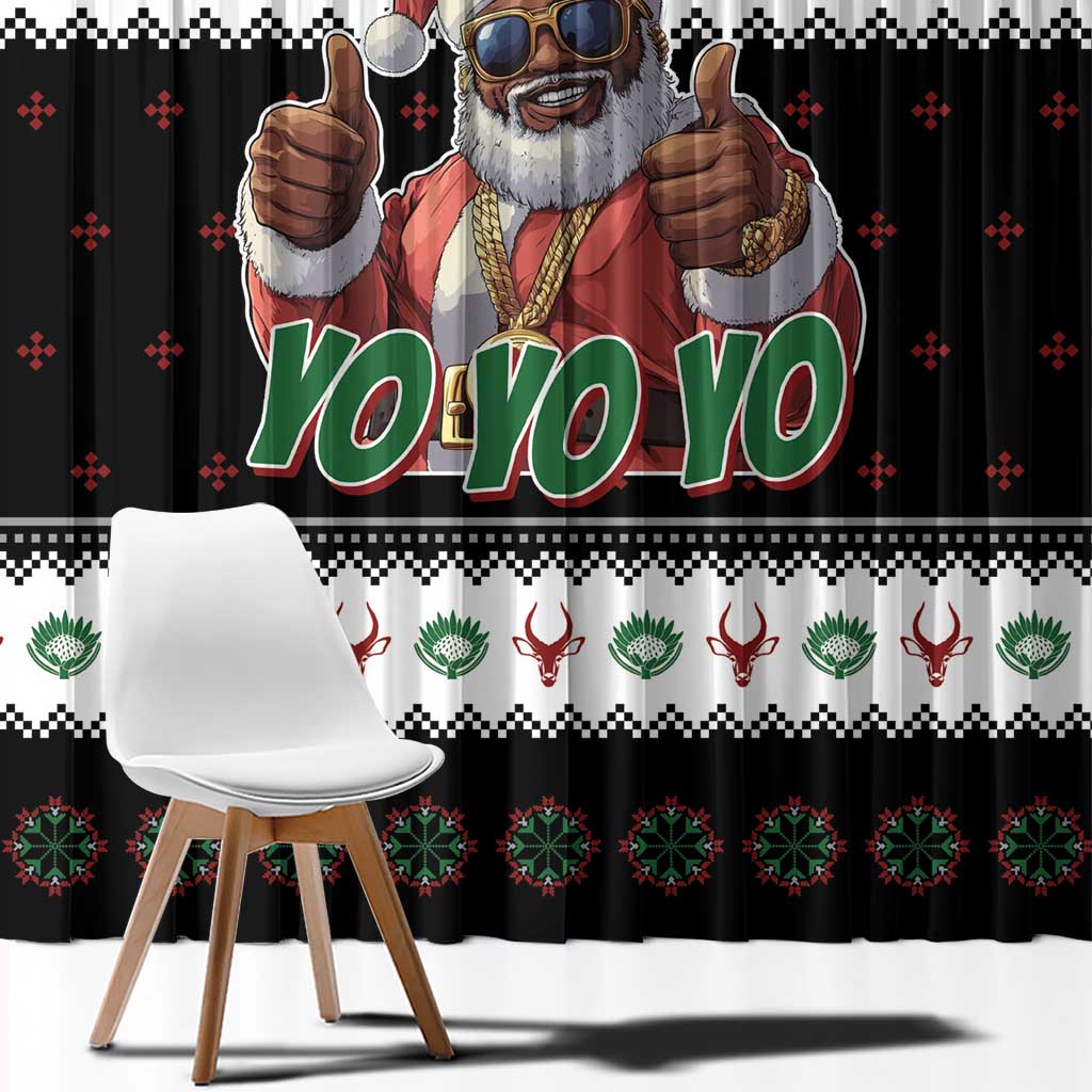 South Africa Christmas Window Curtain Hip Hop Santa Claus LT05 - Wonder Print Shop
