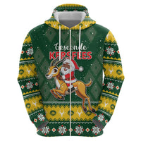 South Africa Christmas Hoodie Funny Santa Riding Springbok LT05 - Wonder Print Shop