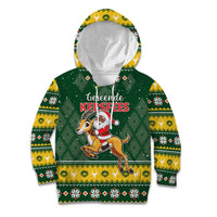 South Africa Christmas Kid Hoodie Funny Santa Riding Springbok LT05 - Wonder Print Shop