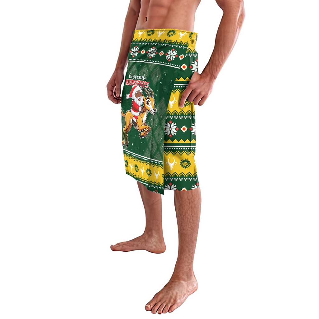 South Africa Christmas Lavalava Funny Santa Riding Springbok LT05 - Wonder Print Shop