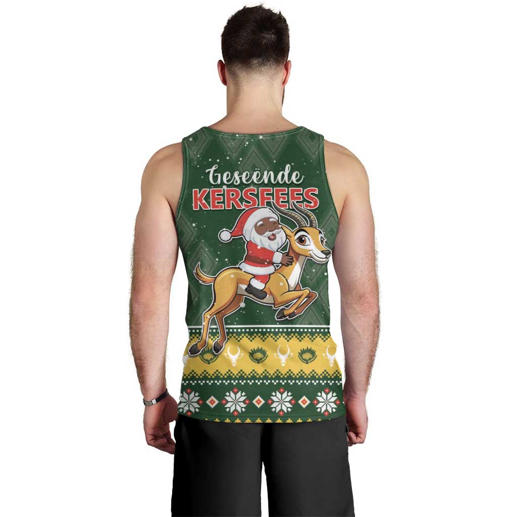 South Africa Christmas Men Tank Top Funny Santa Riding Springbok LT05 - Wonder Print Shop