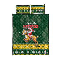 South Africa Christmas Quilt Bed Set Funny Santa Riding Springbok LT05 - Wonder Print Shop
