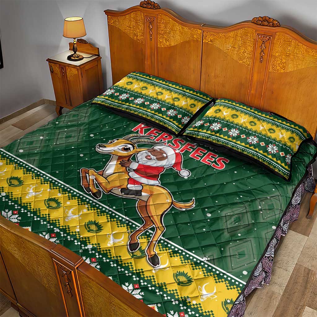 South Africa Christmas Quilt Bed Set Funny Santa Riding Springbok LT05 - Wonder Print Shop