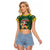 South Africa Christmas Raglan Cropped T Shirt Funny Santa Riding Springbok LT05 - Wonder Print Shop