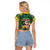 South Africa Christmas Raglan Cropped T Shirt Funny Santa Riding Springbok LT05 - Wonder Print Shop