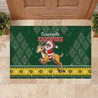 South Africa Christmas Rubber Doormat Funny Santa Riding Springbok LT05 - Wonder Print Shop