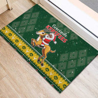 South Africa Christmas Rubber Doormat Funny Santa Riding Springbok LT05 - Wonder Print Shop