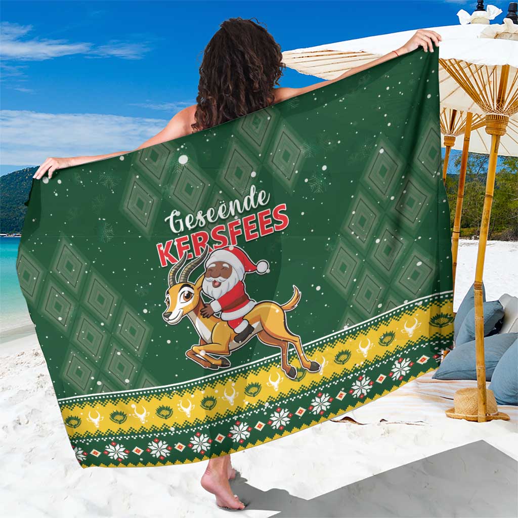 South Africa Christmas Sarong Funny Santa Riding Springbok LT05 - Wonder Print Shop