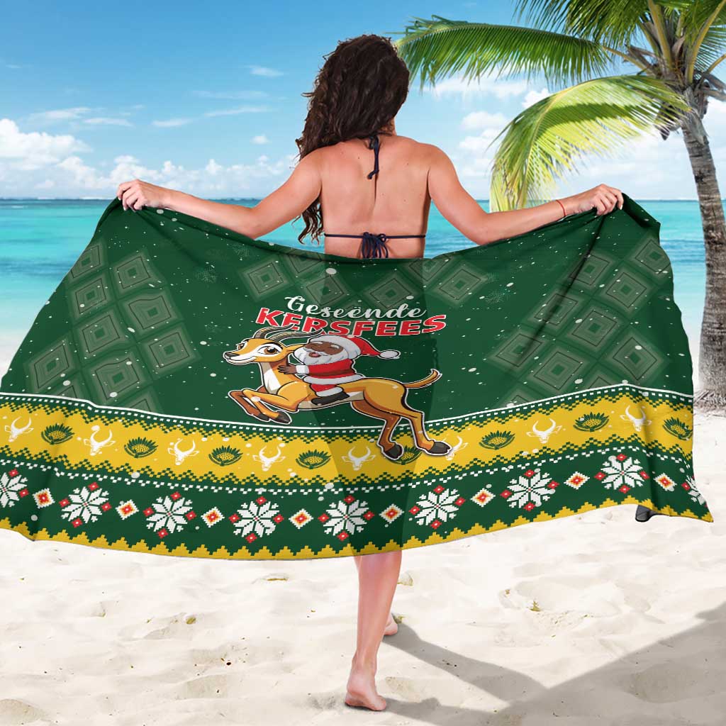 South Africa Christmas Sarong Funny Santa Riding Springbok LT05 - Wonder Print Shop