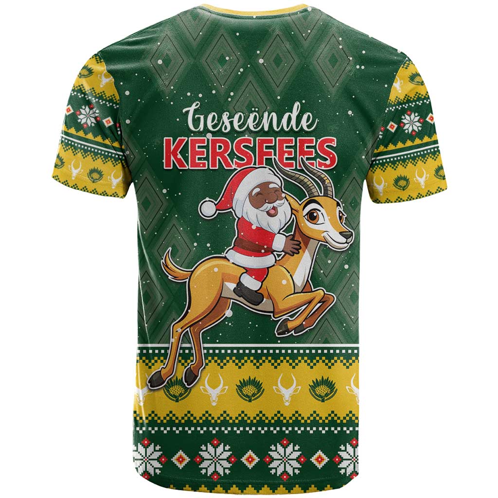 South Africa Christmas T Shirt Funny Santa Riding Springbok LT05 - Wonder Print Shop