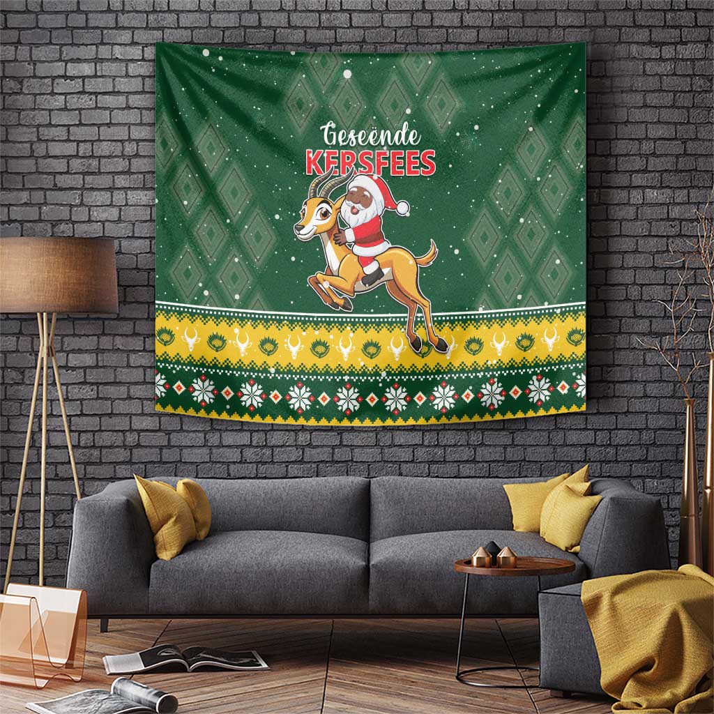 South Africa Christmas Tapestry Funny Santa Riding Springbok LT05 - Wonder Print Shop