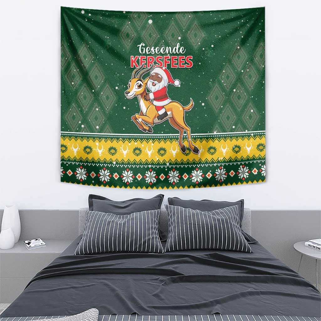 South Africa Christmas Tapestry Funny Santa Riding Springbok LT05 - Wonder Print Shop