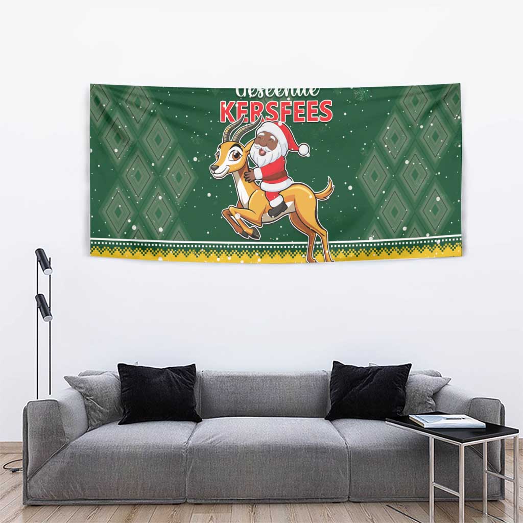 South Africa Christmas Tapestry Funny Santa Riding Springbok LT05 - Wonder Print Shop