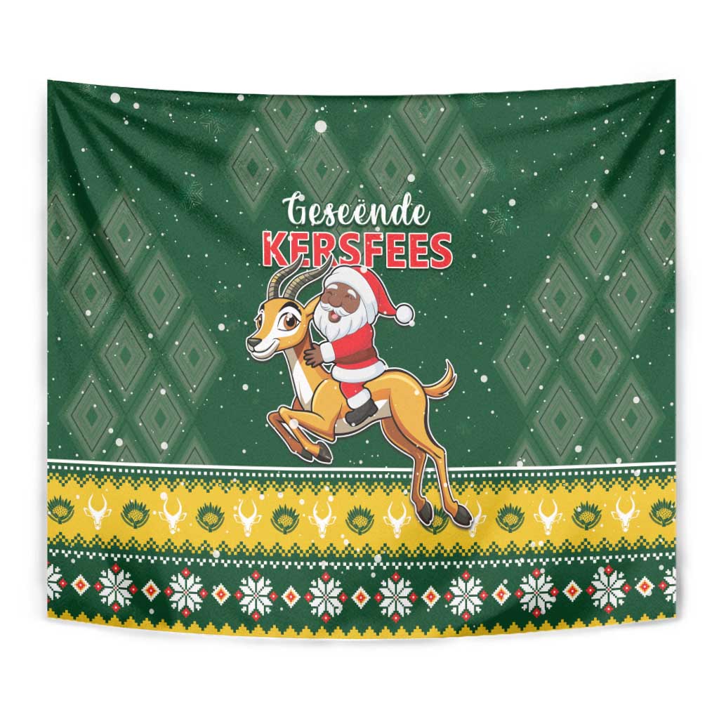 South Africa Christmas Tapestry Funny Santa Riding Springbok LT05 - Wonder Print Shop