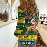 South Africa Christmas Women Casual Shirt Funny Santa Riding Springbok LT05 - Wonder Print Shop
