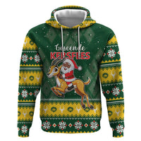 South Africa Christmas Zip Hoodie Funny Santa Riding Springbok LT05 - Wonder Print Shop
