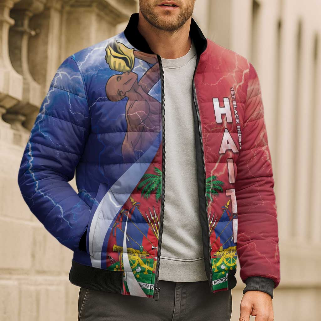 Haiti Independence Day Bomber Puffer Jacket The First Black Independent Nation - Wonder Print Shop
